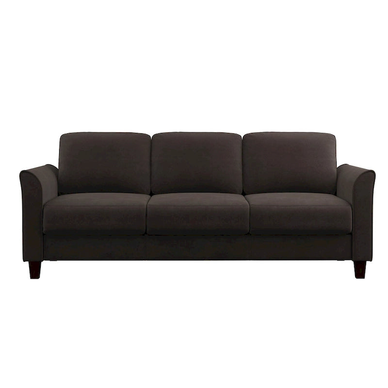Canapé contemporain 3 places en microfibre gris/marron/huître/marron clair/bleu