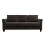 Canapé contemporain 3 places en microfibre gris/marron/huître/marron clair/bleu