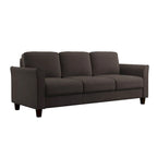 Canapé contemporain 3 places en microfibre gris/marron/huître/marron clair/bleu
