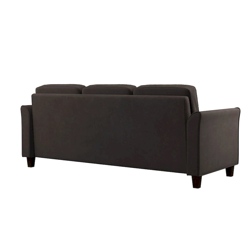 Canapé contemporain 3 places en microfibre gris/marron/huître/marron clair/bleu