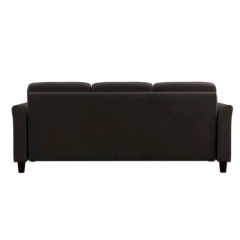 Canapé contemporain 3 places en microfibre gris/marron/huître/marron clair/bleu