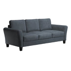 Canapé contemporain 3 places en microfibre gris/marron/huître/marron clair/bleu