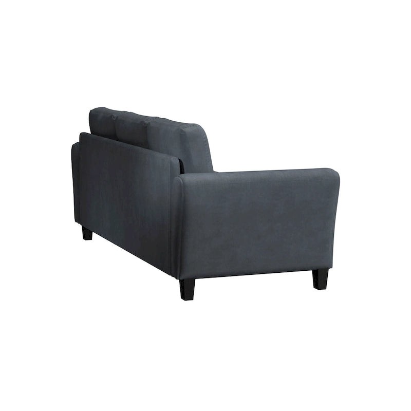 Canapé contemporain 3 places en microfibre gris/marron/huître/marron clair/bleu