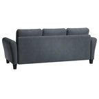 Canapé contemporain 3 places en microfibre gris/marron/huître/marron clair/bleu