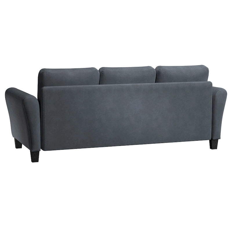 Canapé contemporain 3 places en microfibre gris/marron/huître/marron clair/bleu