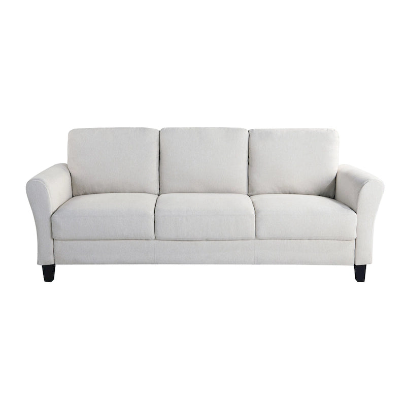Canapé contemporain 3 places en microfibre gris/marron/huître/marron clair/bleu