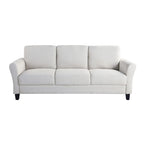 Canapé contemporain 3 places en microfibre gris/marron/huître/marron clair/bleu