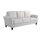 Canapé contemporain 3 places en microfibre gris/marron/huître/marron clair/bleu