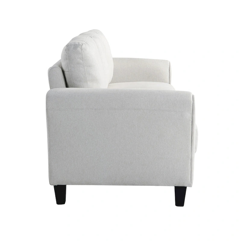 Canapé contemporain 3 places en microfibre gris/marron/huître/marron clair/bleu