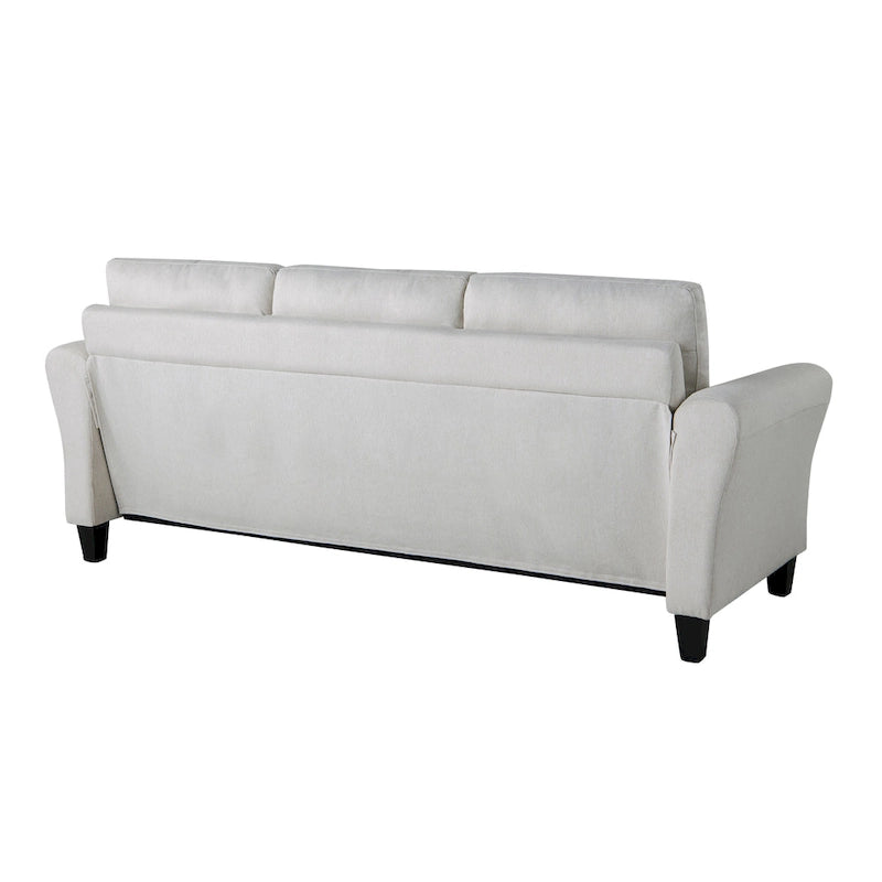 Canapé contemporain 3 places en microfibre gris/marron/huître/marron clair/bleu