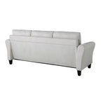 Canapé contemporain 3 places en microfibre gris/marron/huître/marron clair/bleu