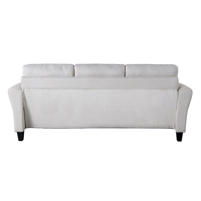 Canapé contemporain 3 places en microfibre gris/marron/huître/marron clair/bleu
