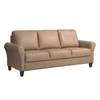 Canapé contemporain 3 places en microfibre gris/marron/huître/marron clair/bleu
