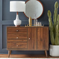 Enfilade Mid-Century avec 3 tiroirs | Noyer / Blanc / Blanc-Noir / Noir