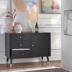 Enfilade Mid-Century avec 3 tiroirs | Noyer / Blanc / Blanc-Noir / Noir