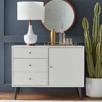 Enfilade Mid-Century avec 3 tiroirs | Noyer / Blanc / Blanc-Noir / Noir