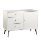 Enfilade Mid-Century avec 3 tiroirs | Noyer / Blanc / Blanc-Noir / Noir