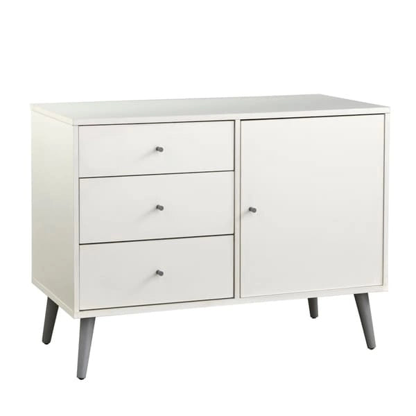 Enfilade Mid-Century avec 3 tiroirs | Noyer / Blanc / Blanc-Noir / Noir