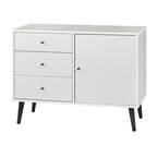 Enfilade Mid-Century avec 3 tiroirs | Noyer / Blanc / Blanc-Noir / Noir