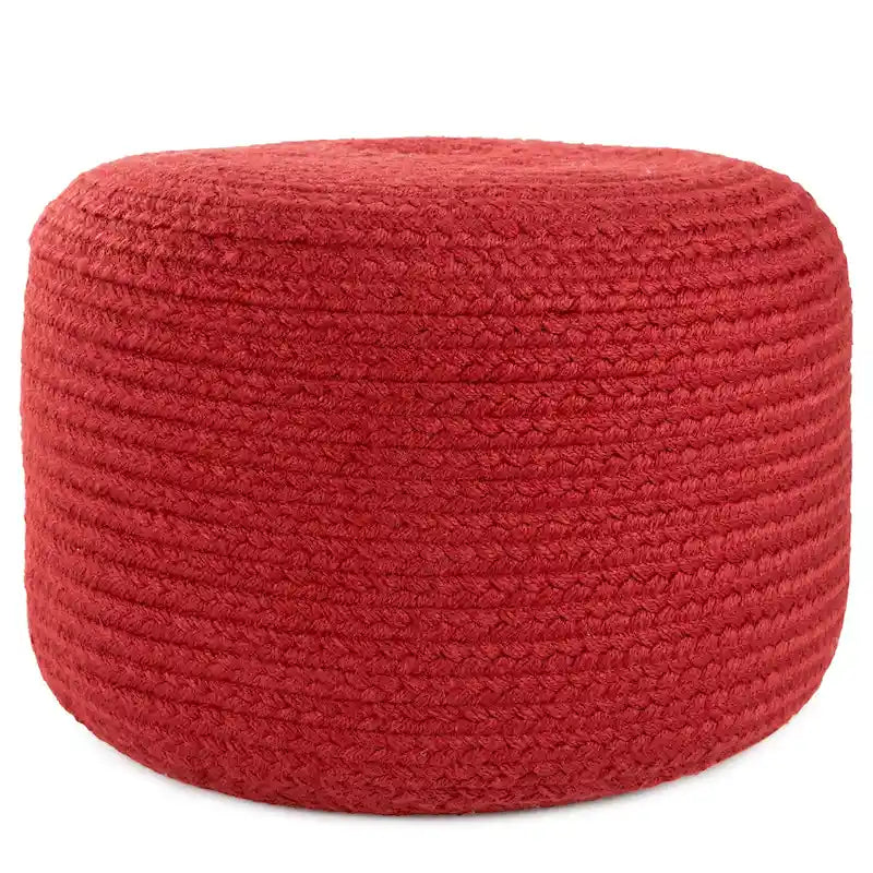 Pouf Tressé Rond, Intérieur/Extérieur, 45,7 cm x 45,7 cm x 30,5 cm – Plusieurs Couleurs