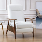 Fauteuil inclinable en similicuir à dossier poussoir – Une place, style Mid-Century, 6 coloris