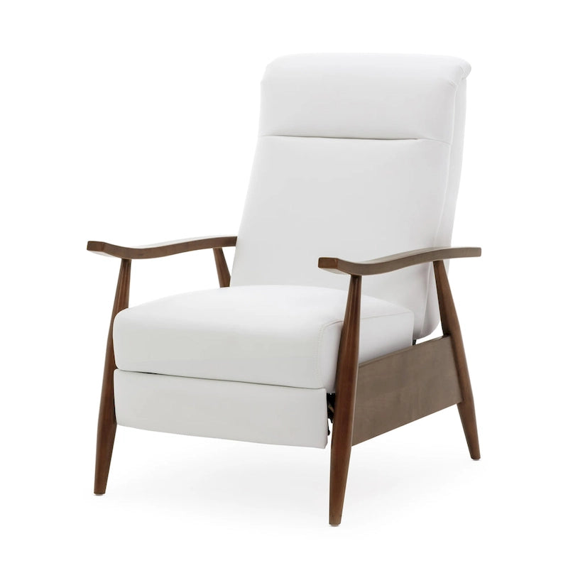 Fauteuil inclinable en similicuir à dossier poussoir – Une place, style Mid-Century, 6 coloris