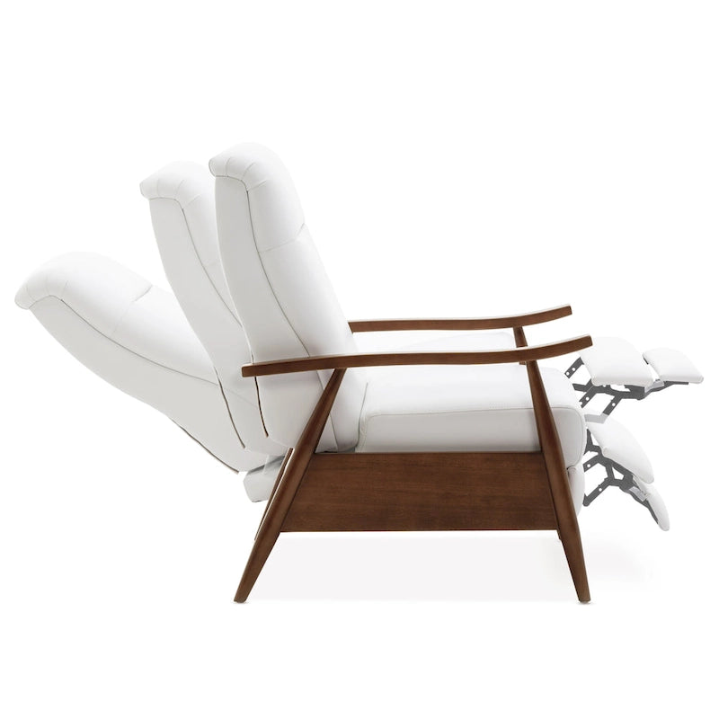 Fauteuil inclinable en similicuir à dossier poussoir – Une place, style Mid-Century, 6 coloris