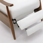 Fauteuil inclinable en similicuir à dossier poussoir – Une place, style Mid-Century, 6 coloris