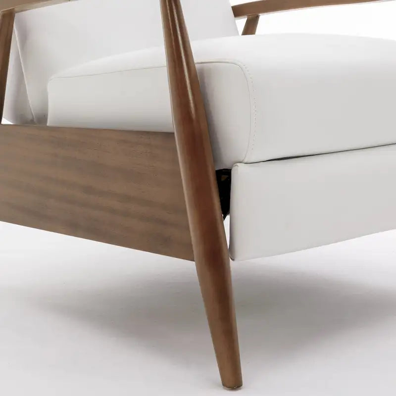 Fauteuil inclinable en similicuir à dossier poussoir – Une place, style Mid-Century, 6 coloris
