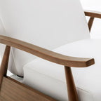 Fauteuil inclinable en similicuir à dossier poussoir – Une place, style Mid-Century, 6 coloris