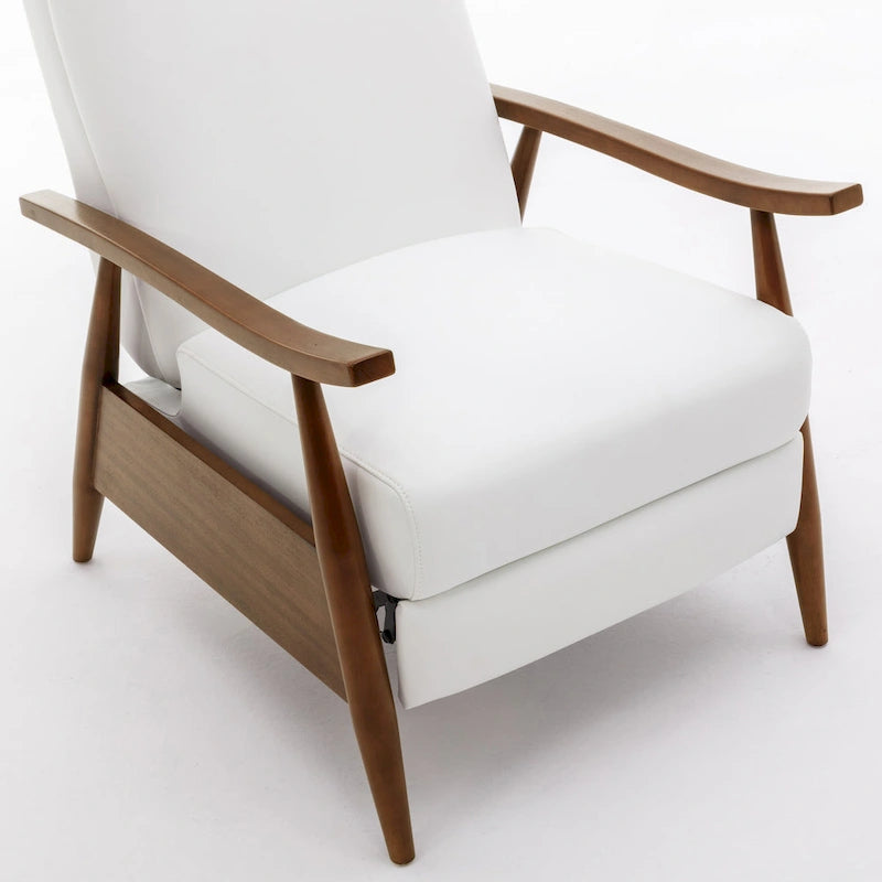 Fauteuil inclinable en similicuir à dossier poussoir – Une place, style Mid-Century, 6 coloris