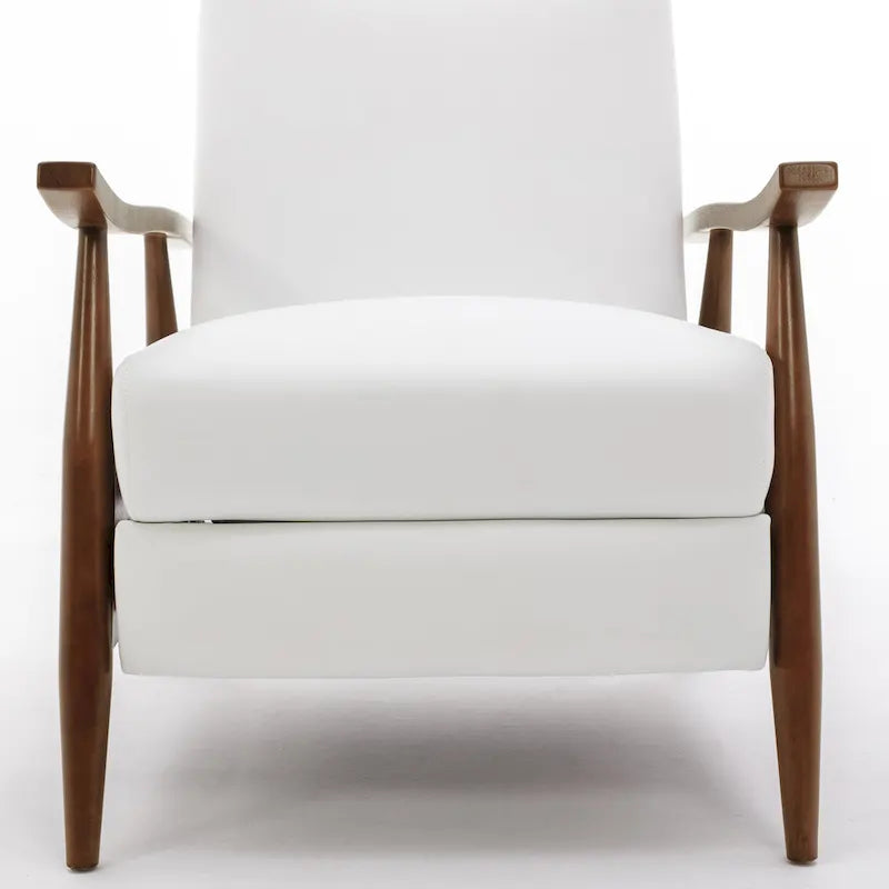Fauteuil inclinable en similicuir à dossier poussoir – Une place, style Mid-Century, 6 coloris