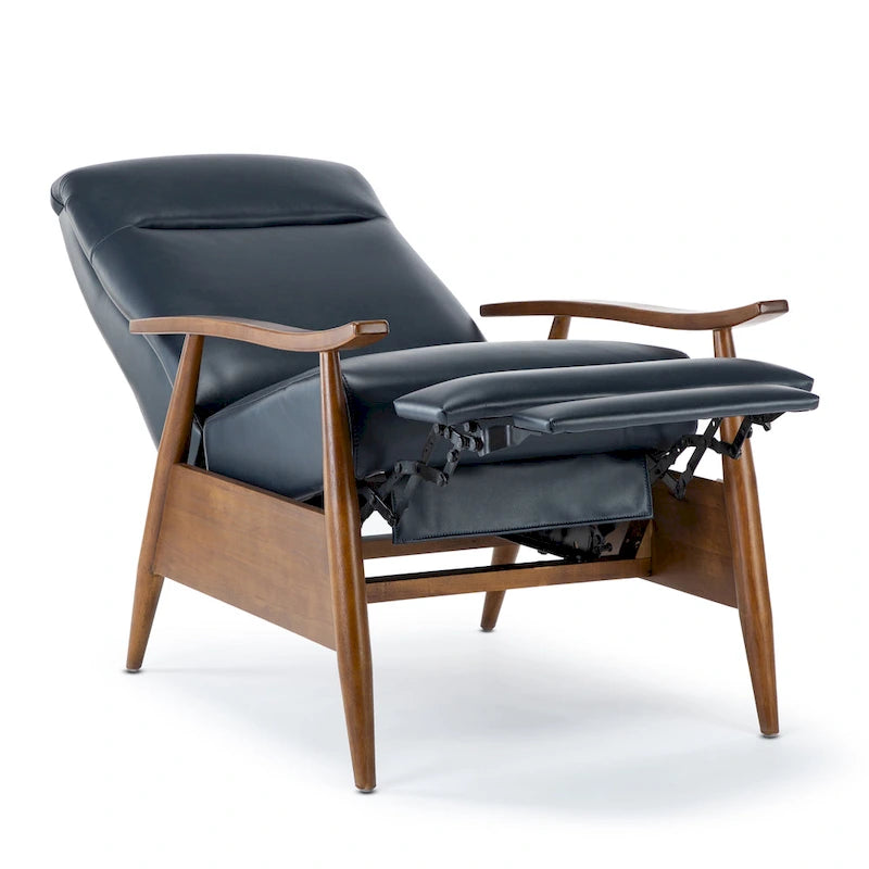 Fauteuil inclinable en similicuir à dossier poussoir – Une place, style Mid-Century, 6 coloris
