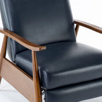 Fauteuil inclinable en similicuir à dossier poussoir – Une place, style Mid-Century, 6 coloris