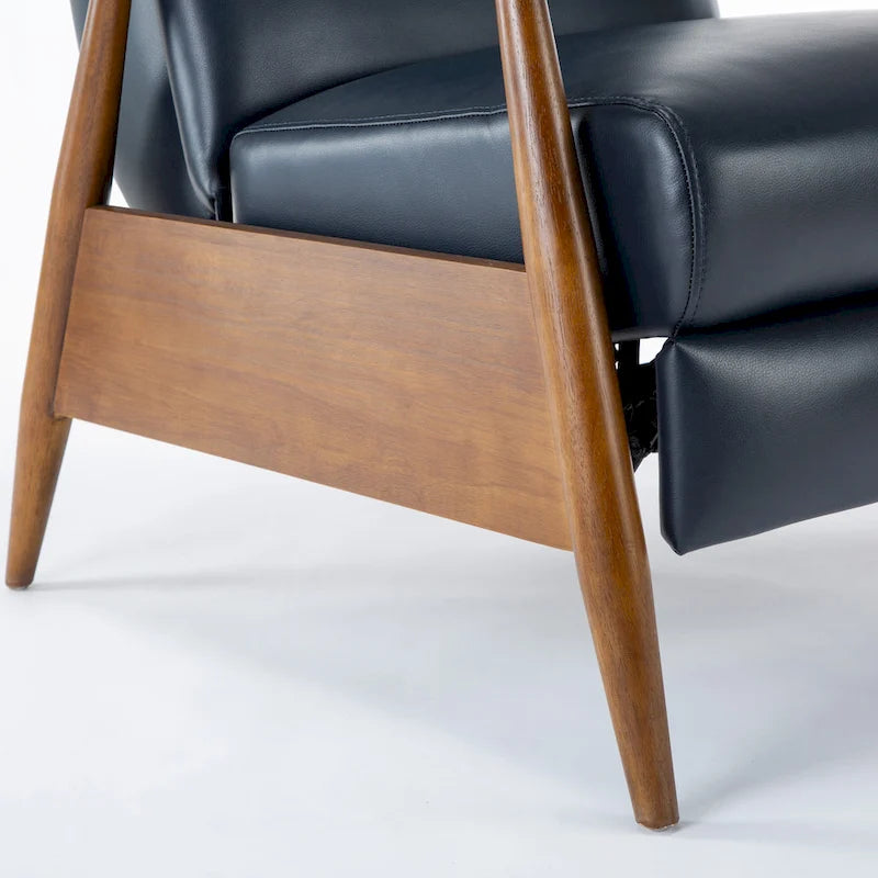 Fauteuil inclinable en similicuir à dossier poussoir – Une place, style Mid-Century, 6 coloris