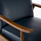 Fauteuil inclinable en similicuir à dossier poussoir – Une place, style Mid-Century, 6 coloris
