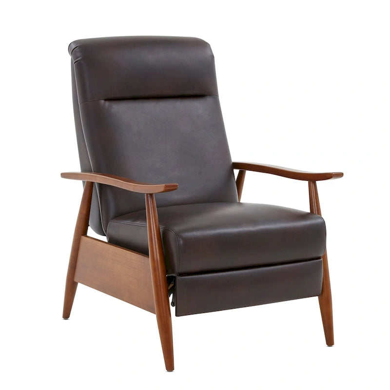 Fauteuil inclinable en similicuir à dossier poussoir – Une place, style Mid-Century, 6 coloris