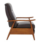 Fauteuil inclinable en similicuir à dossier poussoir – Une place, style Mid-Century, 6 coloris
