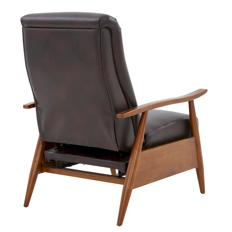 Fauteuil inclinable en similicuir à dossier poussoir – Une place, style Mid-Century, 6 coloris