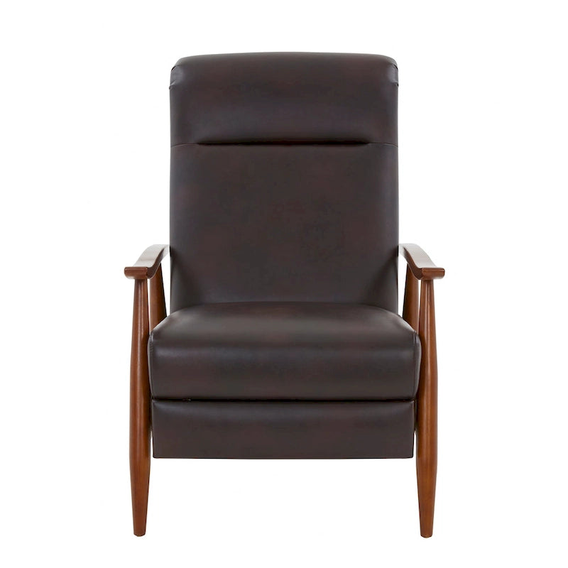 Fauteuil inclinable en similicuir à dossier poussoir – Une place, style Mid-Century, 6 coloris