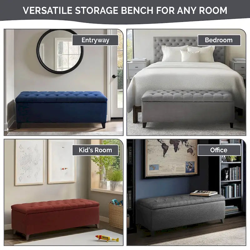 Banc de rangement capitonné Madison Park Sasha Tufted Top