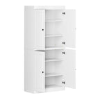 Armoire de cuisine indépendante en pin naturel, porte givrée/transparente/pleine, 81 cm (L) x 181,5 cm (H)