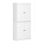 Armoire de cuisine indépendante en pin naturel, porte givrée/transparente/pleine, 81 cm (L) x 181,5 cm (H)
