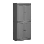 Armoire de cuisine indépendante en pin naturel, porte givrée/transparente/pleine, 81 cm (L) x 181,5 cm (H)
