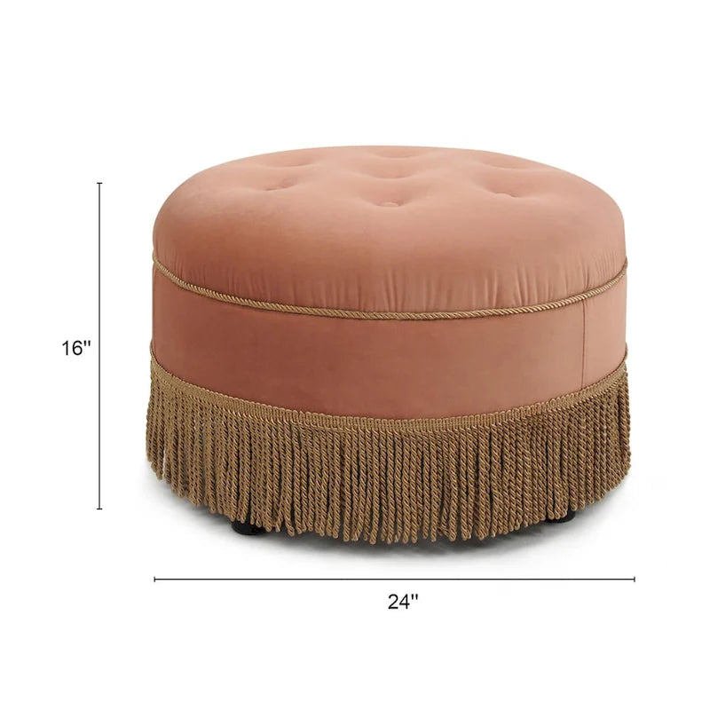 Pouf d'appoint rond rembourré Yolanda 24