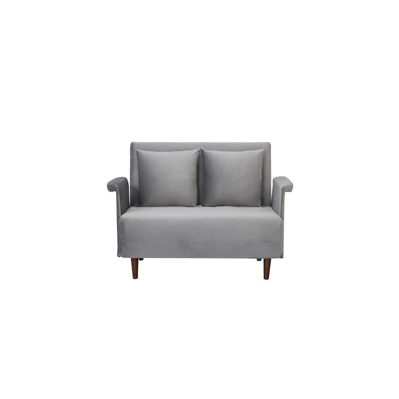 Fauteuil-futon convertible multicolore, 1 place, velours et simili-lin, se transforme en chaise longue ou en lit simple
