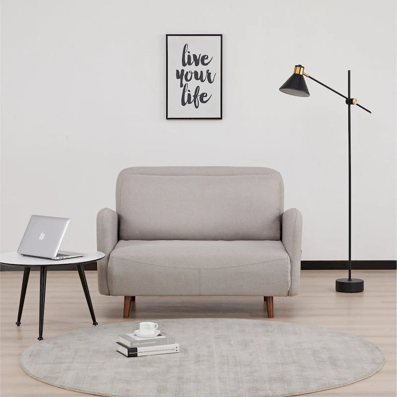 Fauteuil-futon convertible multicolore, 1 place, velours et simili-lin, se transforme en chaise longue ou en lit simple