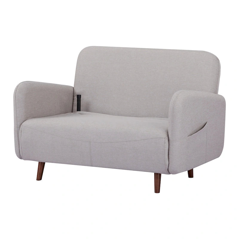 Fauteuil-futon convertible multicolore, 1 place, velours et simili-lin, se transforme en chaise longue ou en lit simple