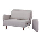 Fauteuil-futon convertible multicolore, 1 place, velours et simili-lin, se transforme en chaise longue ou en lit simple