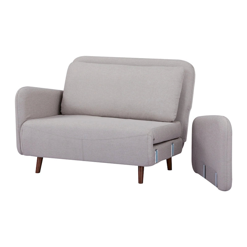 Fauteuil-futon convertible multicolore, 1 place, velours et simili-lin, se transforme en chaise longue ou en lit simple